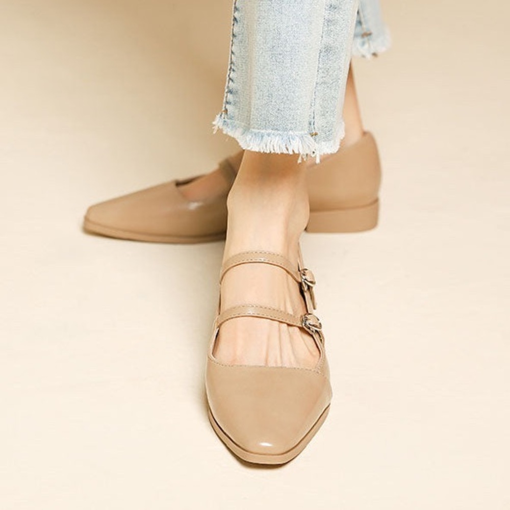 Ladies' Fashionable Buckle Decorated Mary Jane Shoes